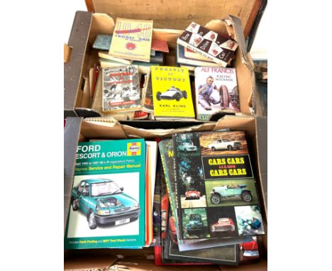 Large selection of vintage car books includes haynes manuals etc 