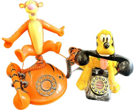 Disney’s Animated Pluto Landline Phone, model Mybelle 805 pluto, animated Tigger landline phone untested 
