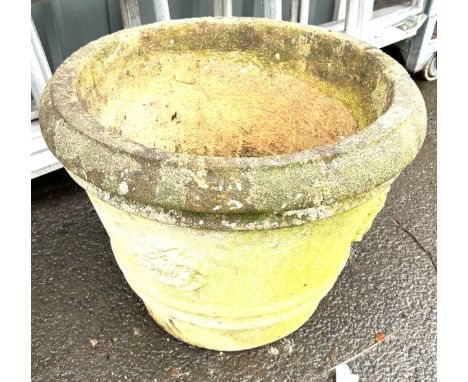 Large concrete planter 17 inches tall 21 inches wide 