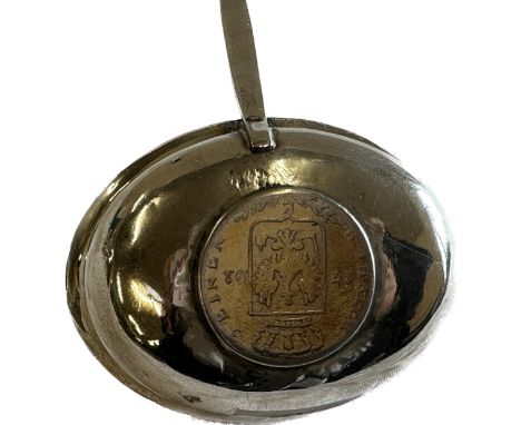 Georgian sterling silver toddy ladle with 1791 German Thaler coin 