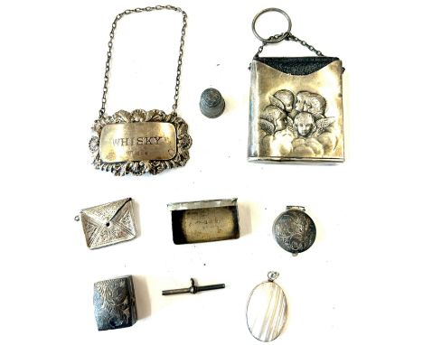 Vintage sterling silver items including pill boxes, Reynolds angels common prayer book etc 