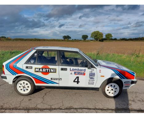 A rare special edition of the renowned two-wheel drive Delta HF Turbo classically finished in Martini Colours.In 1985, a new 
