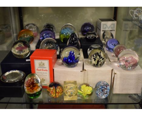 Large selection of glass paperweights to include; Caithness, Royal Brierley, and Andrew Sanders &amp; David Wallis, etc  