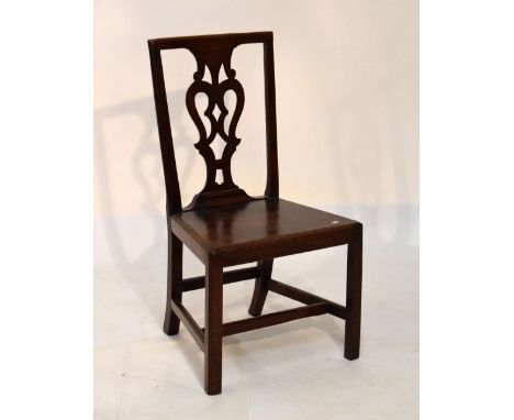Chippendale-style mahogany dining chair with solid seat  