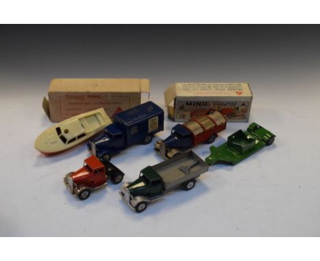 Assorted group of vintage Triang - Minic die-cast model vehicles comprising Refuge Wagon, Truck, Express Parcel Services Live