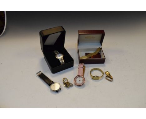 Assorted wristwatches to include; gentleman's gold-plated Rotary with box, lady's bi-colour Rotary, etc (7)  