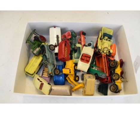Assorted collection of approximately twenty-six vintage Lesney die-cast model vehicles to include; BP Tanker, Steam Tractor N