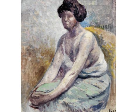 Maximilien Luce (French, 1858-1941)Portrait d'Ambroisine signed 'Luce' (lower right)oil on board41.9 x 36.8cm (16 1/2 x 14 1/
