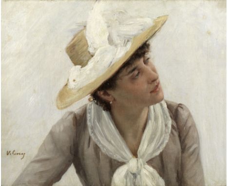 Vittorio Matteo Corcos (Italian, 1859-1933)Portrait of a lady  signed 'V.Corcos' (lower left)oil on canvas laid to panel21.9 