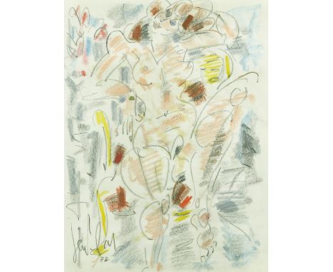 Gen Paul (French, 1895-1975)Portrait of a female nudesigned and dated 'Gen Paul/72' (lower left) wax crayon on paper 64.2 x 4