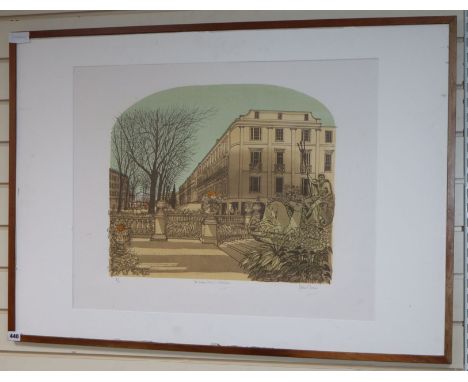 Robert Taverner, limited edition print, The Neptune Statue, Cheltenham, signed in pencil, 58 x 70cm