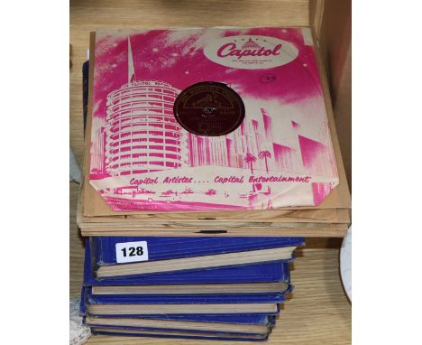 Gould, R F, History of Freemasonry, revised, Vols I-V, Caxton Press, circa 1930 and a small collection of 78 rpm records