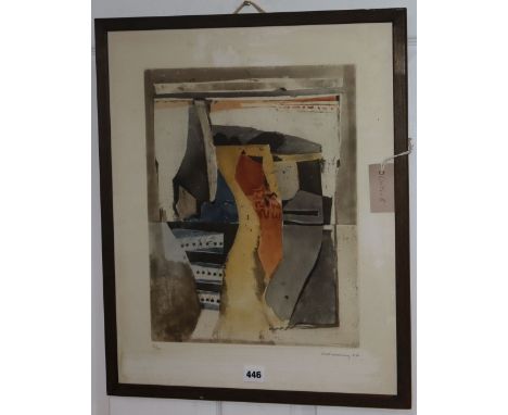 Roger Bertemes (1927-2006), limited edition print, Untitled, signed and dated '67, 5/30, 52 x 42cm