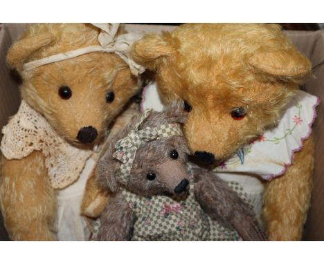 A Marjan Jorritsma handmade Stella bear, a Nellie Bruin bear and a Ruby Bruin bear