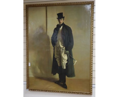 English School, oil on canvas, Portrait of a gentleman in riding attire, 121 x 91cm