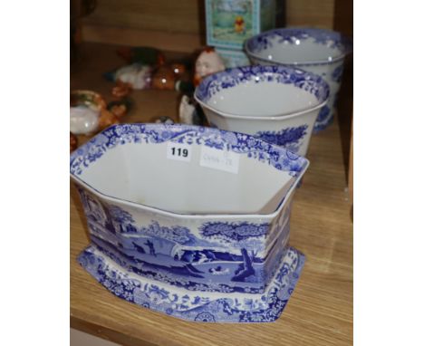 Three Spode blue and white jardinieres