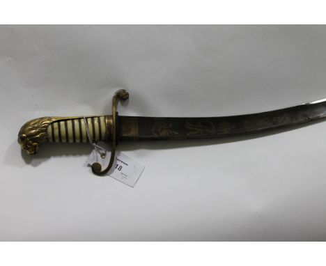 A GEORGIAN DIRK A Georgian Naval officers sword converted to be worn as a dirk, lacking a scabbard. The J J Runkell marked bl