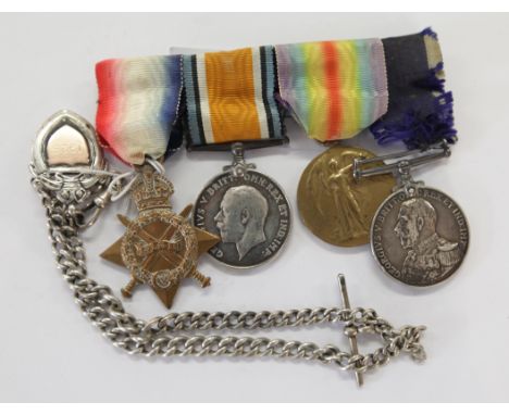 A R NAVY TRIO &amp; LSGC MEDAL GROUP etc. A 1914/15 Star named to K 3413 A H Brown Sto 1 R.N. British War &amp; Victory Medal