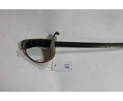 A MIDSHIPMANS SWORD. A naval cadets or midshipmans sword, of some 3/4 scale. With 24.1/2" blade, stamped Whites of London lac