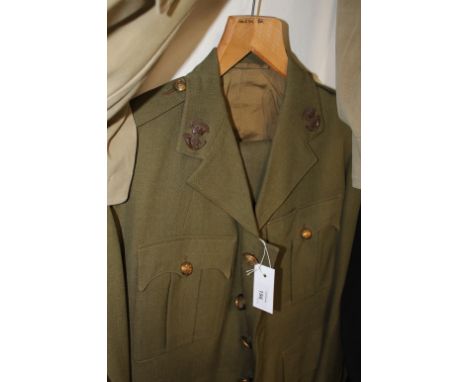 VARIOUS UNIFORM ITEMS. Including a Somerset Light Infantry officers Service Dress tunic and trousers. Tropical tunic &amp; tr