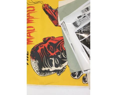 AN ORIGINAL MAU MAU POSTER. With The Mau Mau Want Your Gun..See that they Dont Get It. 20" x 15" with yellow background and r