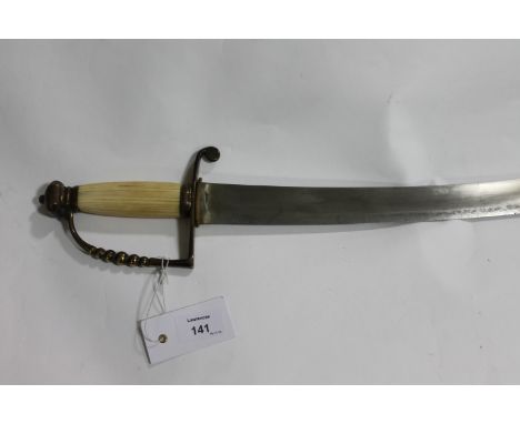 AN OFFICERS FIVE-BALL HILT SWORD. An officers five ball hilt sword, with gilt stirrup hilt. The blade a variant of the 1796 p