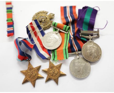 A R ENGINEERS GROUP OF FIVE MEDALS &amp; PAPERWORK etc !939/45 - France &amp; Germany Stars, Defence &amp; War Medals also a 