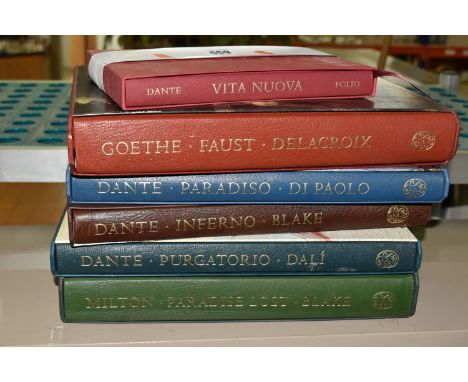 THE FOLIO SOCIETY, Six Titles, Dante Alighieri; Vita Nuova, with translation and notes by Mark Musa, pub. 2015, Inferno, with