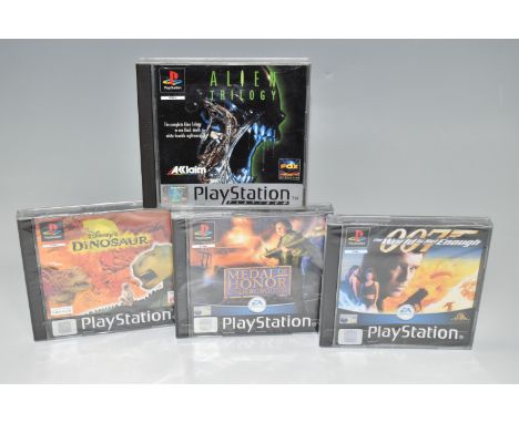 PLAYSTATION GAMES FACTORY SEALED, includes Alien Trilogy, 007: The World Is Not Enough, Medal Of Honor Underground and Disney