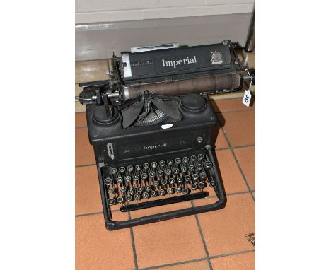 A VINTAGE IMPERIAL 55 TYPEWRITER, black finish, made in England (1)