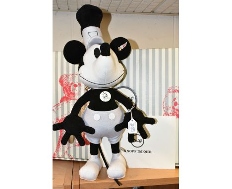 A BOXED LIMITED EDITION STEIFF DISNEY MICKEY MOUSE 'STEAMBOAT WILLIE', with gold coloured ear button and white label 354458, 