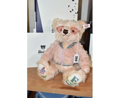 A BOXED STEIFF LIMITED EDITION 'STEIFF ROCKS!' ELTON JOHN TEDDY BEAR, numbered 836/3000, fully jointed in pale pink mohair, '