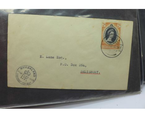 Stamps; Queen Elizabeth II Commonwealth postal history and first day covers, mainly 1950's and 1960's, (64 covers) 