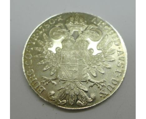 A Marie Theresia silver coin, dated 1780 