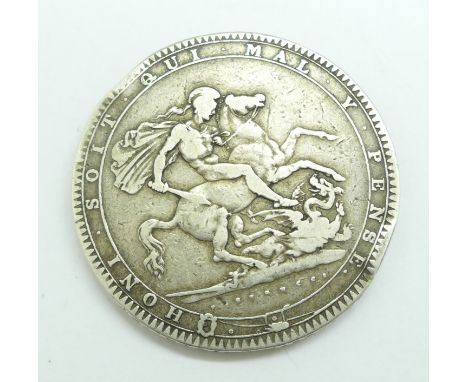 A George III silver crown, 1820, rim a/f 