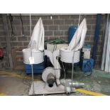 Europane mobile twin bag dust extractor, model EP702B, 3hp, 115v ** Please note this lot is