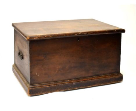 Early 20th Century pine trunk with hinged lid, 95cm wide   Condition: Some light surface scratches, no lock, splits and wear 