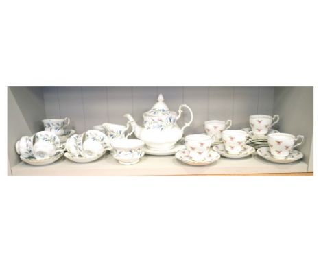 Royal Albert 'Brigadoon' pattern tea service for six-settings, together with a Paragon floral part tea service   Condition: N