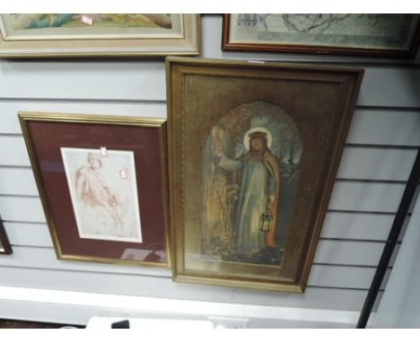 A selection of prints including Light of the World