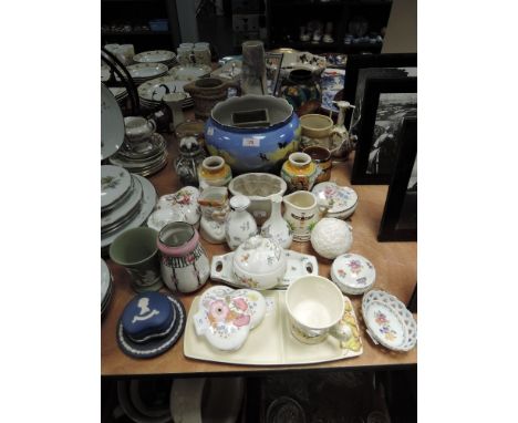 A selection of ceramics including Carltonware tea for one, Wedgwood Jasperware etc