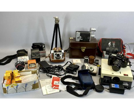 CAMERAS &amp; EQUIPMENT including a Cannon EOS 650 SLR camera, vintage leather cased Agfa camera, a Noris projector, ETC