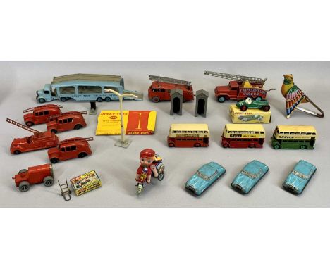 DINKY TOYS - a collection of vintage commercial diecast scale model vehicles, London Transport bus, Exide batteries, Southdow