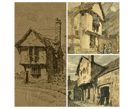 COLOUR ETCHING - 'The Old College House Conwy', published May 30th 1811 by Cotman Norwich, 30 x 21.5cms, a small black and wh
