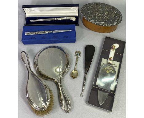 MIXED SILVER DRESSING &amp; OTHER TABLEWARE - to include a matching hand mirror and brush, Birmingham 1922, Maker W J Myatt &