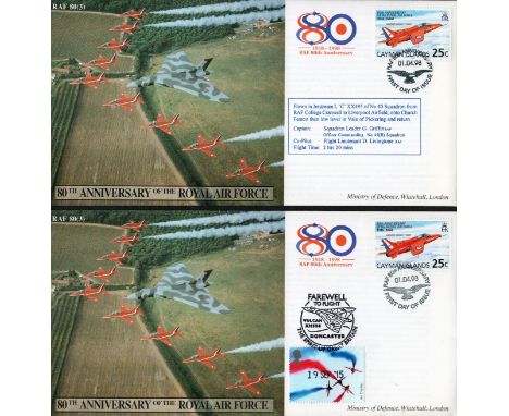 Flown Red Arrows FDC Collection Celebrating the 80th Anniversary of the Royal Air Force with Red Arrow Stamps and FDI Postmar