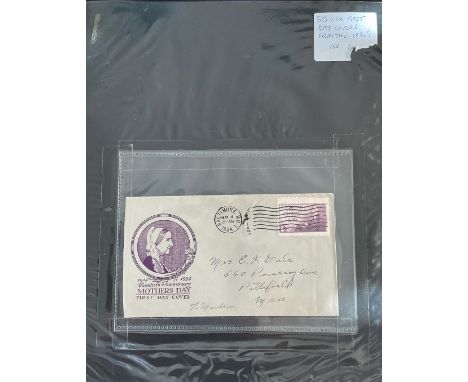 US FDC Collection from 1930s. 50 USA first day covers in black binder, mainly Washington FDI and CDS postmarks. Includes 1934