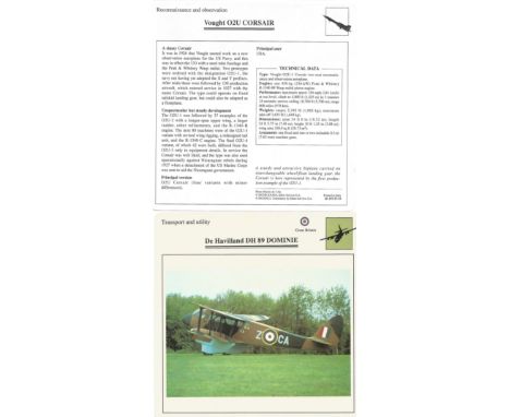 50 Bi Planes, Warplane Cards (Photo on Front, Country and name, Info &amp; Tech' on Back) approx 6 x 6, A mixture of Transpor