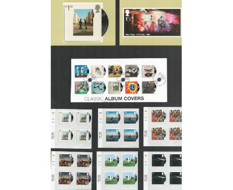 Pink Floyd, PHQ, stamp, FDC Rock and Roll collection. featuring 11 Pink Floyd PHQ cards, 8 Classic Album Covers PHQ cards, 2 