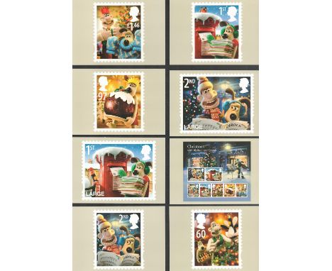 Wallace and Gromit Christmas PHQ card collection, featuring 7 PHQ cards in mint condition showcasing a =variety of Christmas 