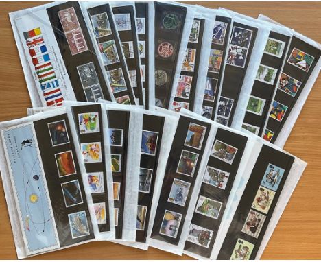 Large stamp Presentation pack collection of 28 mint packs, including: South West England, Millennium timekeeper, Food and Far